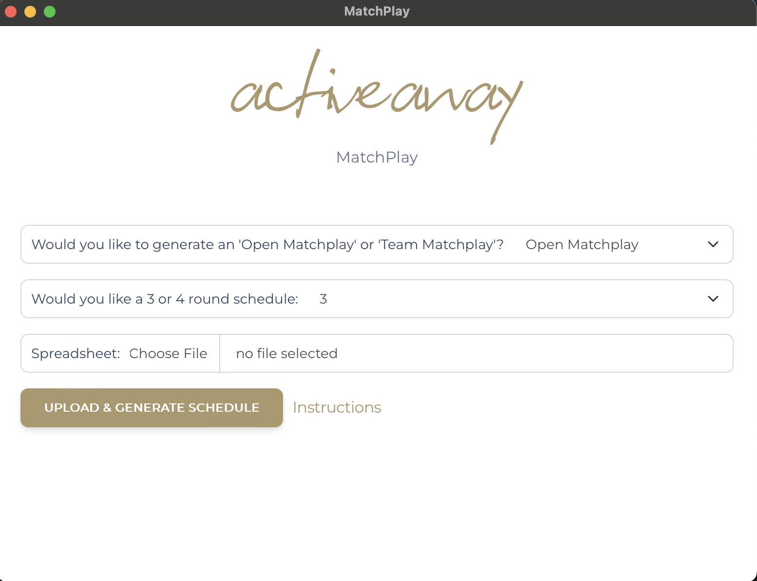 MatchPlay Scheduler